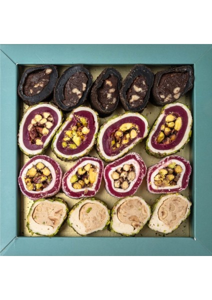 Fıstık Kaplı Narlı, Oreo Kaplı Brownili, Fıstık Kaplı Güllü, Antep Fıstıklı Sarma Lokum Seti