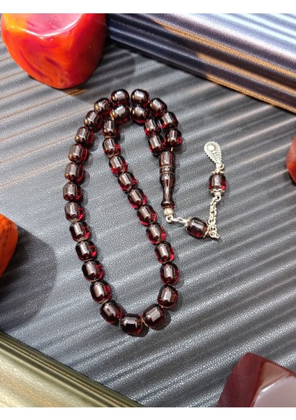 Çubuk Kehribar Tesbih Bordo Renk fiyatları