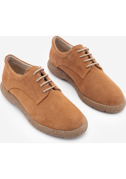 Kadın Deri Oxford Ayakkabı Bağcıklı Günlük Ayakkabı Alyen Taba Süet indirimleri