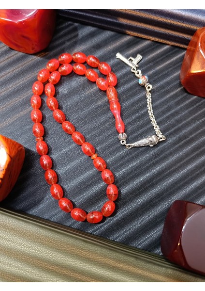 Toz Kehribar Tesbih – Kırmızı-Kahve fiyatları