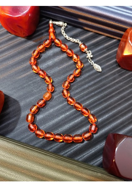 Çubuk Kehribar Tesbih – Bal Rengi Kapsül Kesim