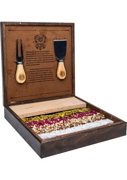 Antep Fıstıklı Spesiyal Lokum Çeşitleri Özel Bıçak ve Sunum Tahtalı Lüks Ahşap Kutulu Özel Seri fiyatları