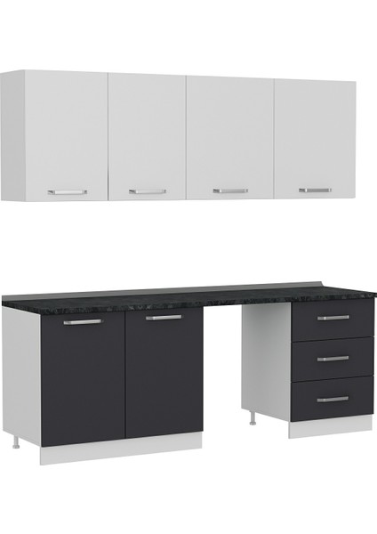 220 cm Mutfak Dolabı Beyaz Antrasit 220-A12 fiyatları
