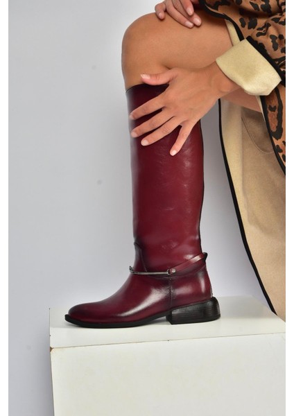 V312361060 Bordo Rustik Klasik Kadın Çizme fırsatları