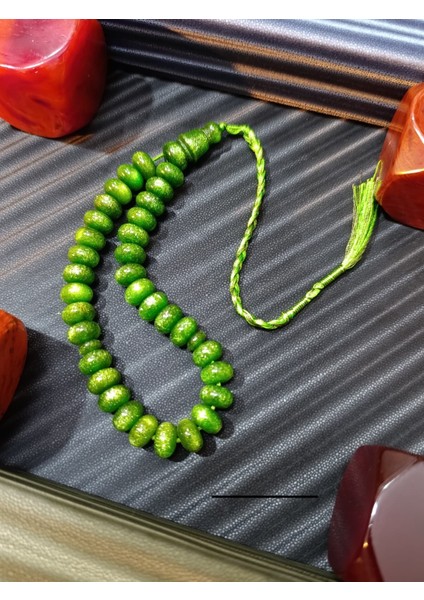 Çubuk Kehribar Tesbih – Canlı Yeşil Teker Kesim fiyatları