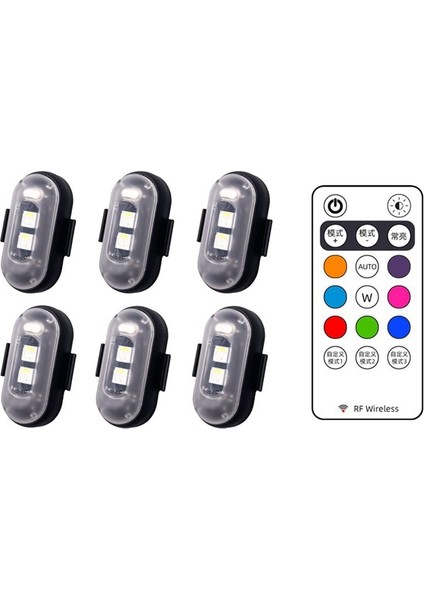 6 Adet LED Uyarı Işığı Evrensel Mini Sinyal Drone Kontrol Cihazı Strobe 8 Renk Göstergesi (Yurt Dışından) fiyatları