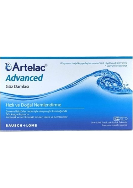 Artelac Advanced 30X0,5ML Damla 3 Adet fiyatları