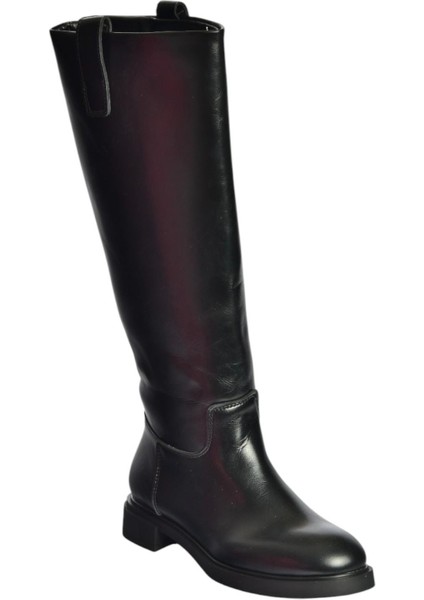 V973540209 Siyah Alçak Topuklu Klasik Binici Çizme