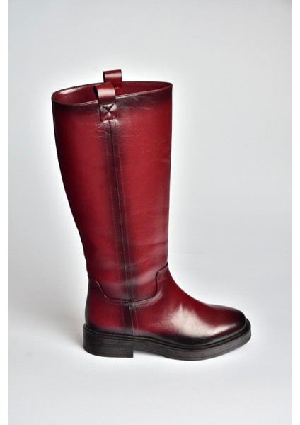 V312513560 Bordo Rustik Alçak Topuklu Kadın Çizme fırsatları