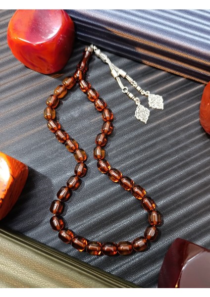 Çubuk Kehribar Tesbih – Bal Rengi