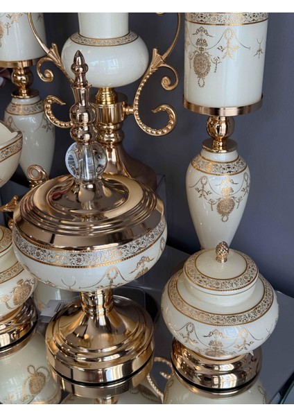 Helena Hand Made 7 Parça Krem Salon Seti indirimleri