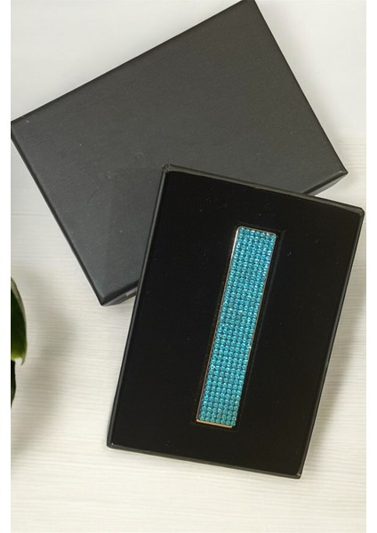 Mavi Taşlı USB Şarjlı Elektronik Çakmak