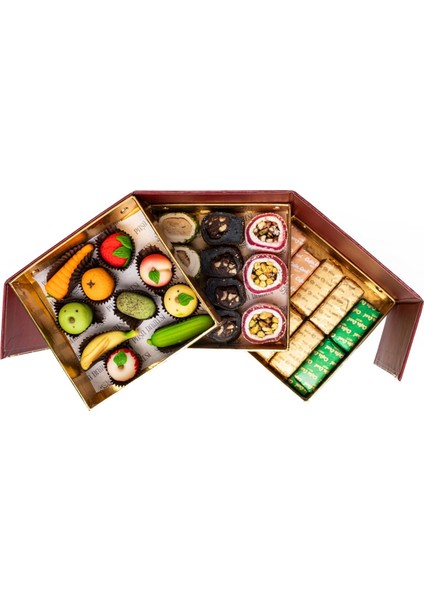 Spesiyal Lokum, Marzipan ve Gofret Çeşitleri Özel 3 Katlı Kutusuyla fırsatları