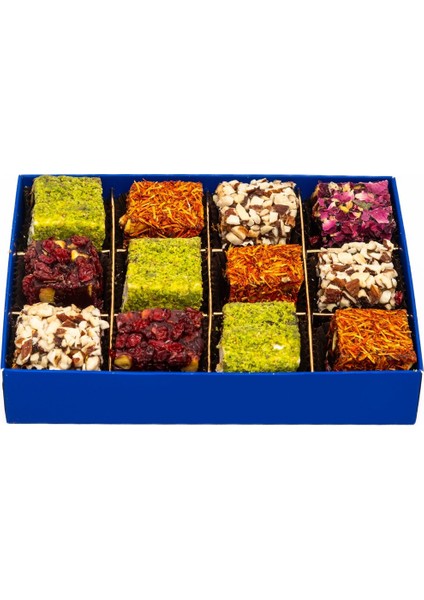 Spesiyal Lokum Çeşitleri, Antep Fıstıklı, Safran Kaplı, Güllü ve Fındıklı Lokum 300 gr indirimleri