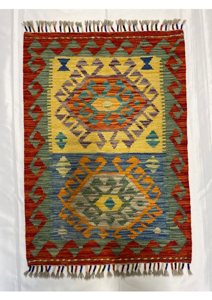 El Dokuma Afgan Kilim Yün Kök Boya