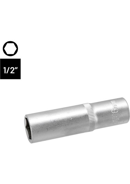 6460 Altı Köşe 1/2" Uzun Derin Lokma Anahtar 16 mm