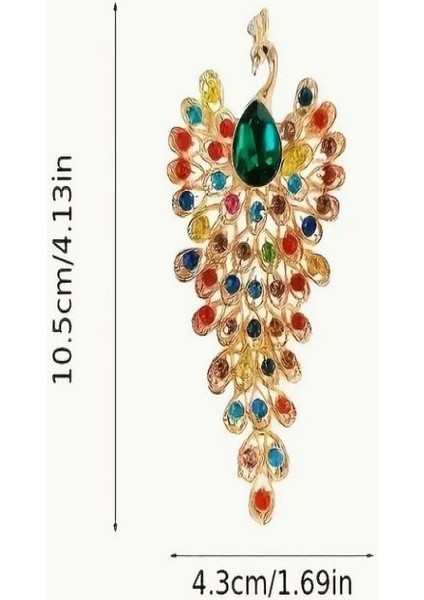 Renkli Taşlı Tavuskuşu Broş indirimleri