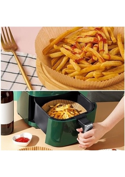 Airfryer Pişirme Kağıdı Yağlı Kağıt Yuvarlak 50 Adet -5'li Paket modelleri