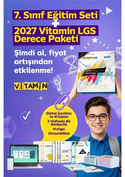 LGS 2027 Derece Paketi | 2 Yıl Takip, Birebir Koçluk, 28 Soru Bankası, 24.000+ Soru, 19 Deneme, Kamp