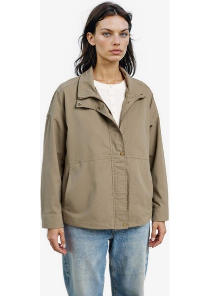 Su Geçirmez Relax Fit Pamuklu Fermuarlı Mont E8609AX25AU