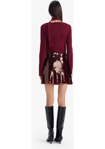 Fitted Normal Bel Astarlı Payetli Kumaş Mini Etek G4321AX25AU indirimleri