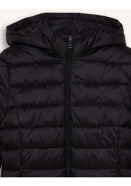 Su Geçirmez Hafif Şişme Mont Kapüşonlu Kapitoneli Fermuarlı Cepli Basic Düz Mevsimlik indirimleri