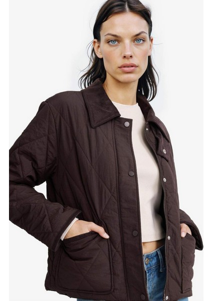 Su Geçirmez Regular Fit Polo Yaka Çıtçıtlı Cepli Mont E8695AX25AU