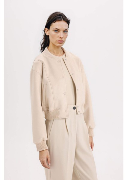 Kolej Yaka Bomber Mont Ceket Basic Düz Çıtçıtlı Süet B8822AX25SP modelleri