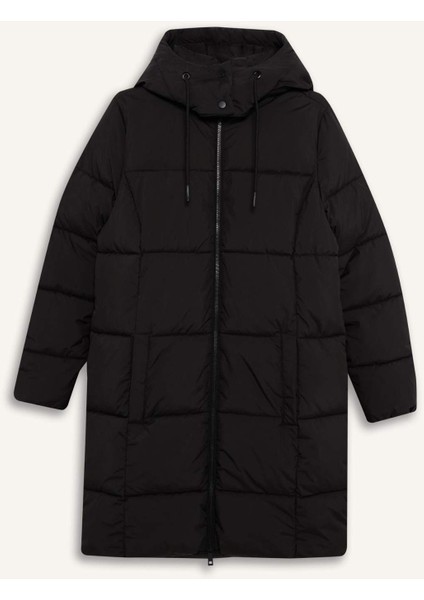 Su Geçirmez Regular Fit Kapüşonlu Fermuarlık Uzun Mont E8703AX25WN fırsatları