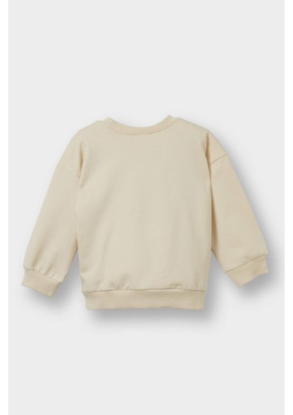 Erkek Bebek Bisiklet Yaka Ayı Baskılı İçi Yumuşak Tüylü Sweatshirt F7590A525WN fırsatları