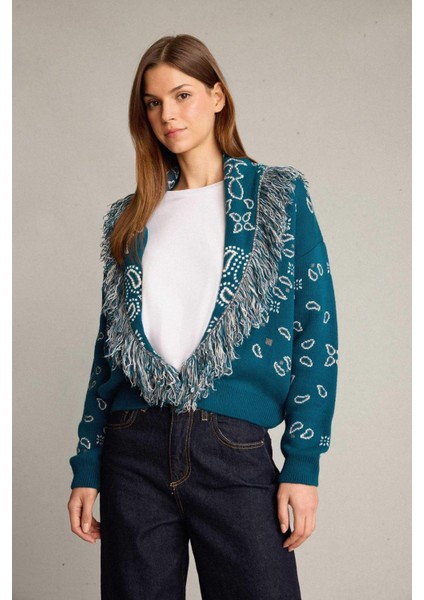 Oversize Geniş Kalıp Püskül Detaylı Triko Hırka G6391AX25WN modelleri