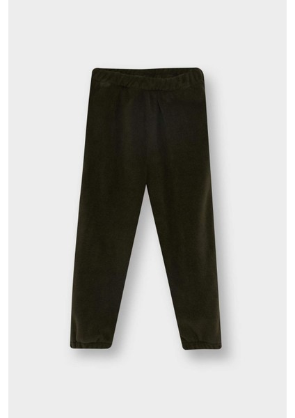 Erkek Bebek 2'li Takım Nakışlı Polar Dik Yaka Düğmeli Sweatshirt Eşofman Altı modelleri