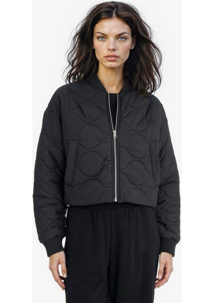 Su Geçirmez Regular Fit Kolej Yaka Fermuarlı Bomber Mont F0031AX25AU