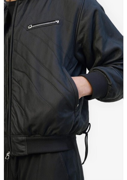 Su Geçirmez Regular Fit Kolej Yaka Fermuarlı Bomber Mont F0031AX25AU modelleri