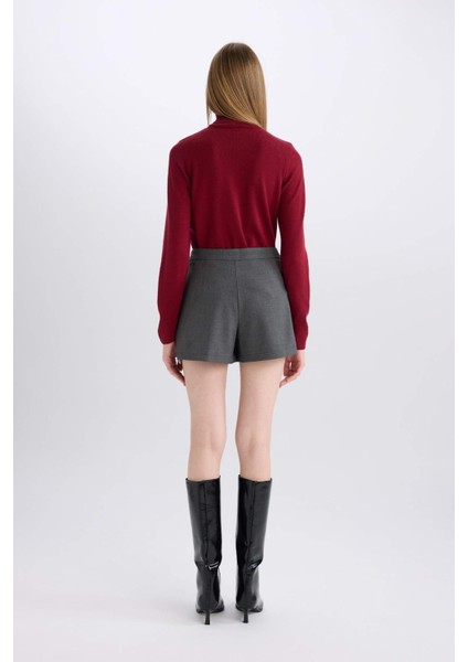 Yüksek Bel Pileli Casual Klasik Şort Etek indirimleri