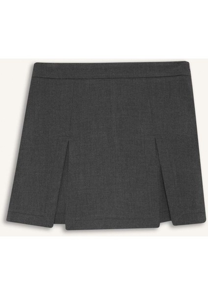 Yüksek Bel Pileli Casual Klasik Şort Etek
