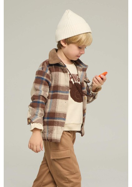 Erkek Bebek Kareli Flanel Uzun Kollu Gömlek