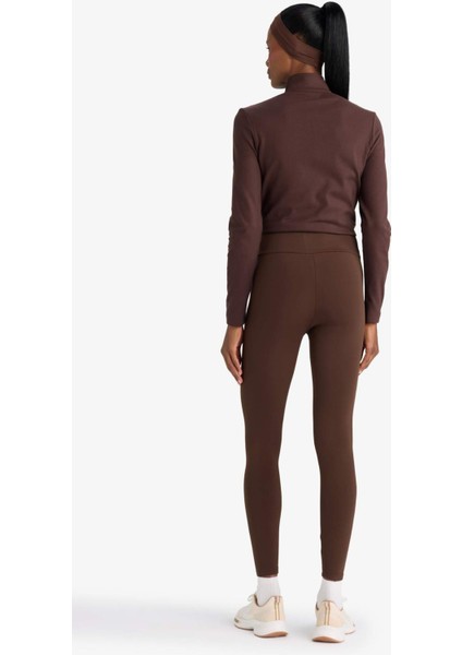 Fit Toparlayıcı Yüksek Bel İçi Yumuşak Tüylü Beli Saran Basic Düz Sporcu Tayt W8206AZ25AU