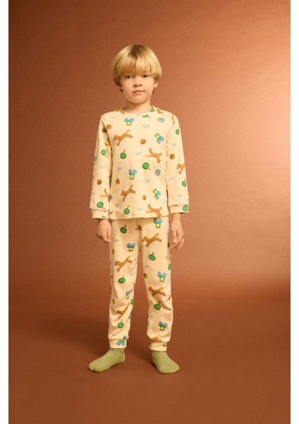 Erkek Bebek Pijama Takımı Desenli Uzun Kollu Üst Uzun Alt fiyatları