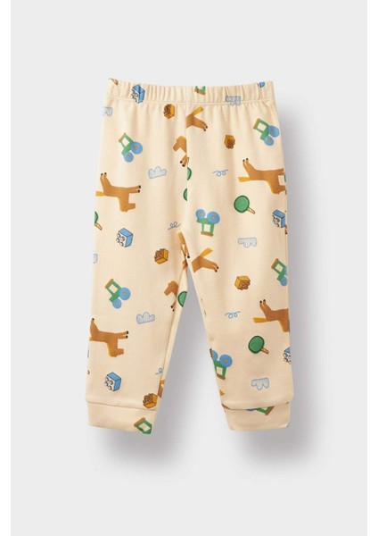 Erkek Bebek Pijama Takımı Desenli Uzun Kollu Üst Uzun Alt fırsatları