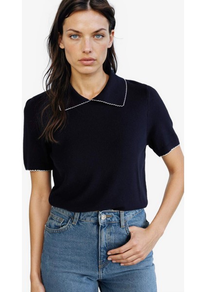 Regular Fit Polo Yaka Kısa Kollu Triko Kazak G0490AX25AU