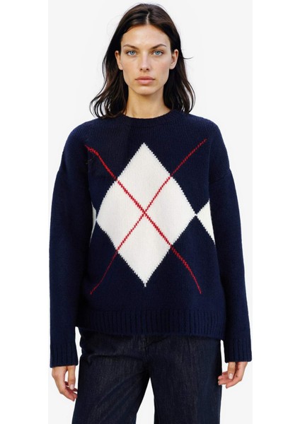 Oversize Geniş Kalıp Baklava Dilimli Bisiklet Yaka Triko Kazak F1233AX25SP fırsatları