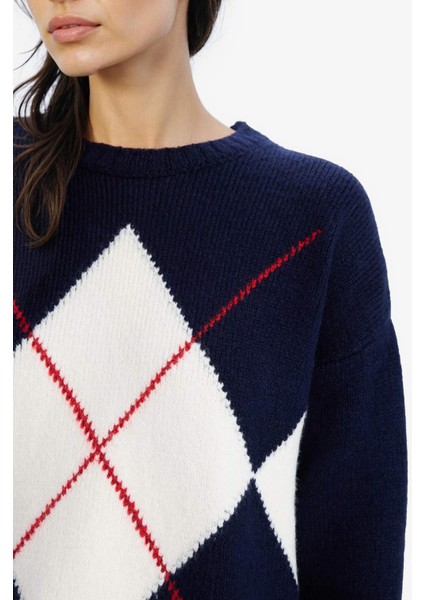 Oversize Geniş Kalıp Baklava Dilimli Bisiklet Yaka Triko Kazak F1233AX25SP indirimleri