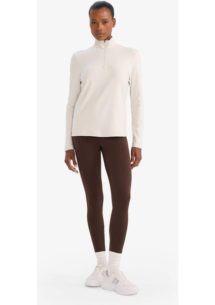 Standart Fit Dik Yaka Fermuarlı Sporcu Sweatshirt F1687AX25WN fiyatları