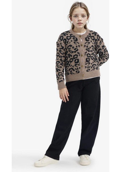 Kız Çocuk Leopar Desenli Düğmeli Hırka G3065A825AU fiyatları