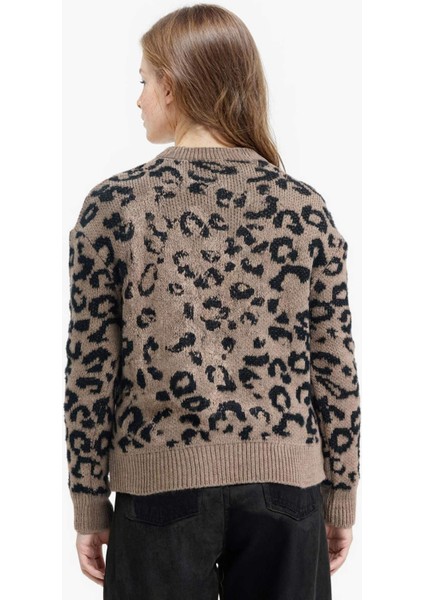 Kız Çocuk Leopar Desenli Düğmeli Hırka G3065A825AU fırsatları
