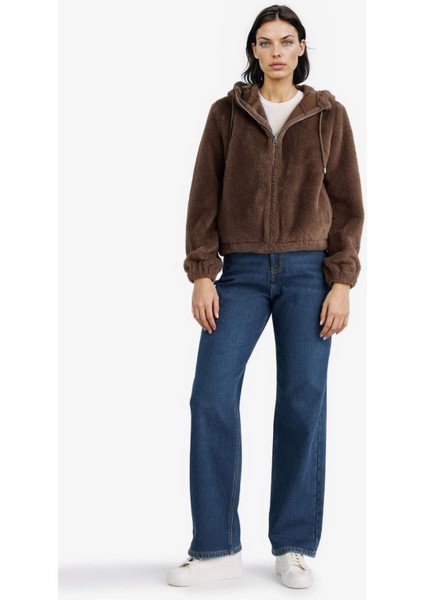 Regular Fit Polar Astarlı Kapüşonlu Fermuarlı Suni Kürk F2148AX25WN fiyatları