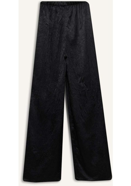 Wide Leg Cepli Yüksek Bel Geniş Paça Uzun Boy Kraş Kumaş Pantolon E2739AX24WN