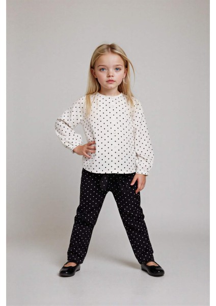 Kız Bebek Wide Leg Puantiyeli Düz Paça Poplin Pantolon G3655A525AU fiyatları