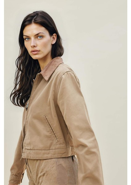 Regular Fit Kontrast Yakalı Cepli Pamuklu Ceket Mont E6260AX25SP modelleri